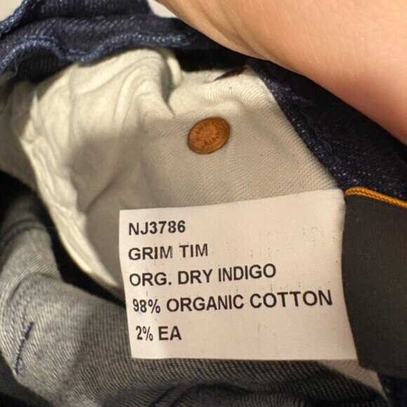 Never worn- NUDIE JEANS- GRIM TRIM - DRY Indigo - Picture 8 of 8